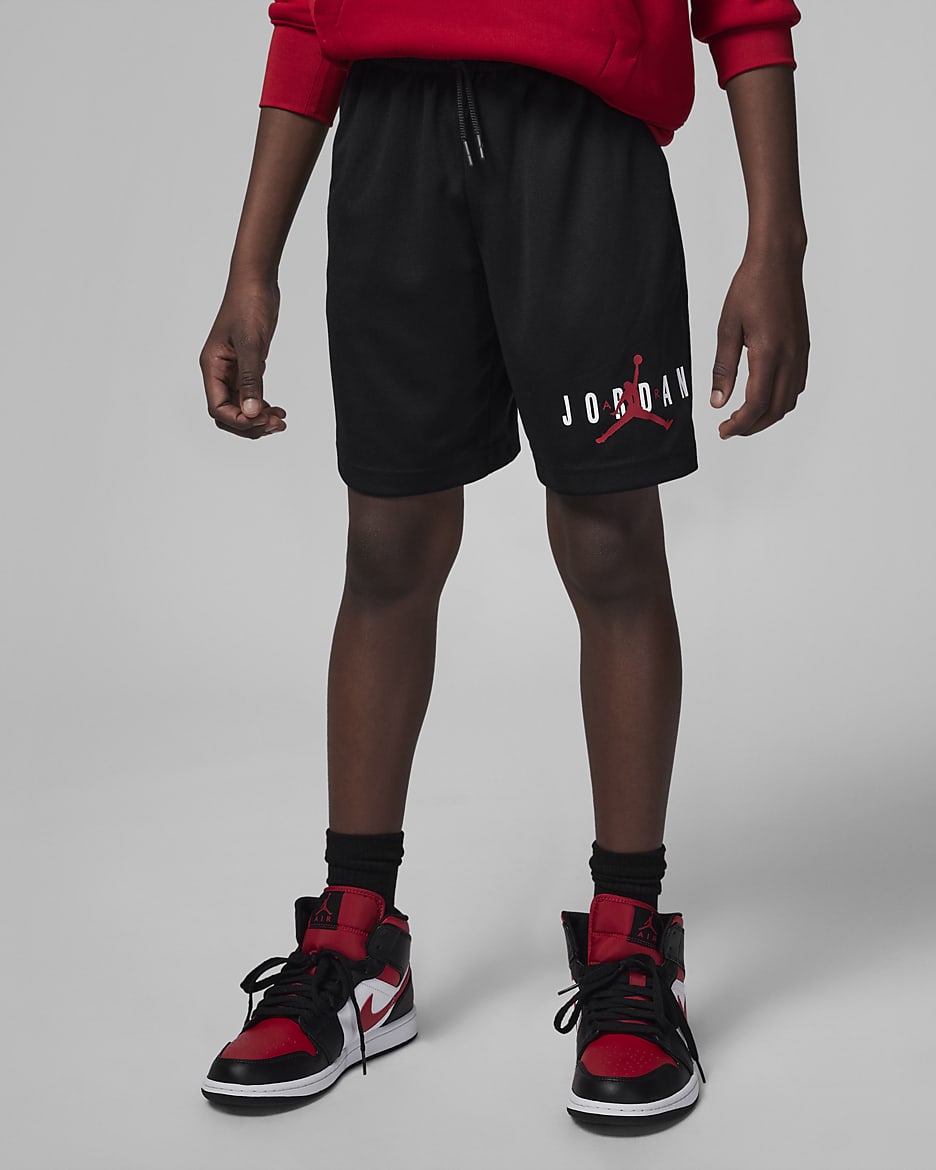 Jordan Essentials Big Kids Graphic Mesh Shorts. Nike